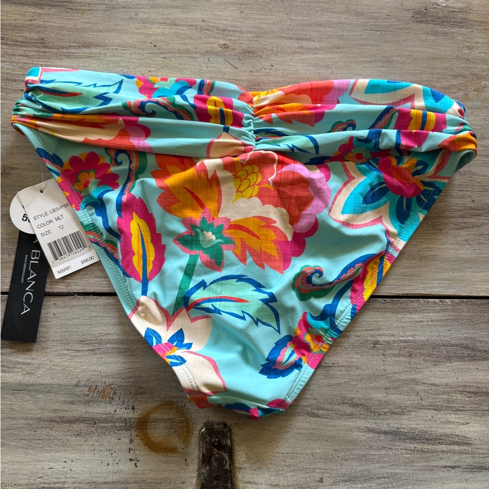 La Blanca Multicolor Floral Bikini Bottom sz 12 NWT - Picture 3 of 3